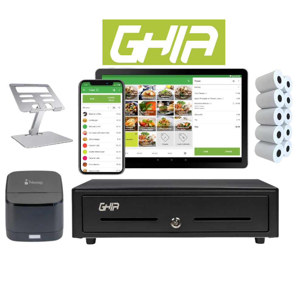 Kit Punto de Venta Tablet 10 Android GHIA + Impresora 58mm Bluetooth